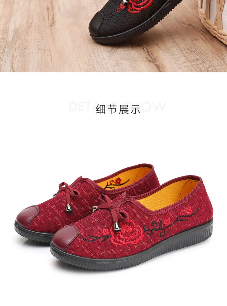 艺汇家老北京女士布鞋手工汉服绣花布鞋古装广场舞帆布鞋新款浅口透气休闲妈妈鞋软底单鞋 ZY-11灰色 38