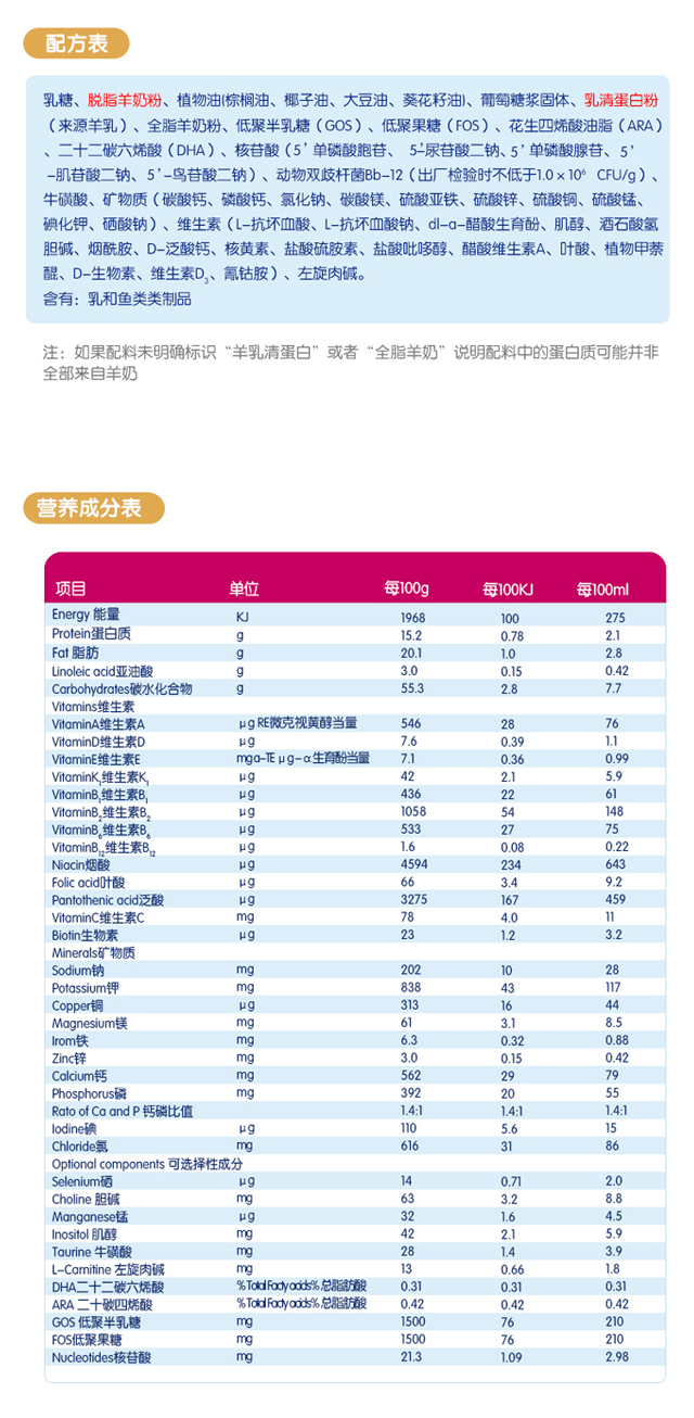 佳贝艾特(kabrita)悠装(原优装)较大婴儿配方羊奶粉 2