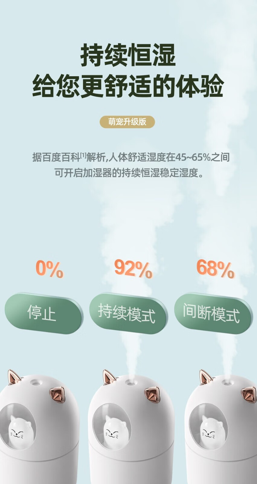 MAVM加湿小型迷你家用学生静音创意萌宠卧室空调房大容量雾美妆工具 白色