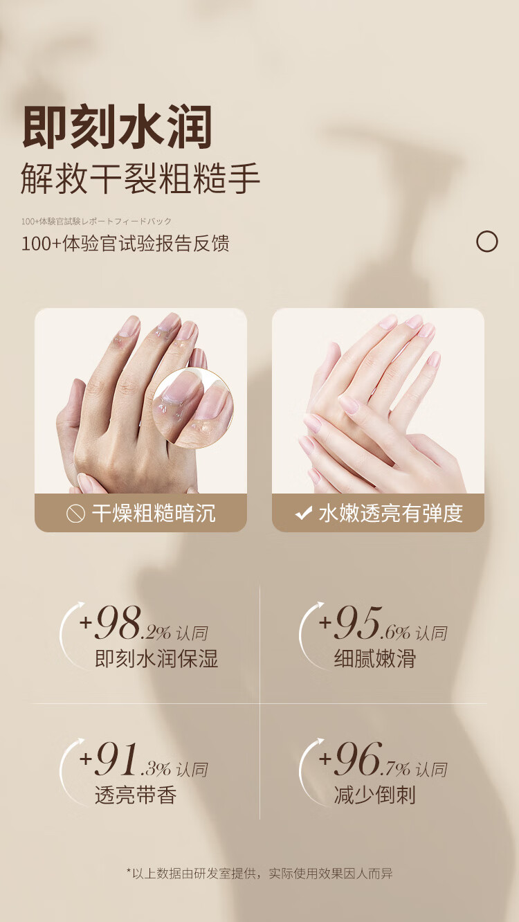 OPOSI水光倍润维E尿素护手霜300ml  补水保湿 滋润防干裂 樱花护手霜300ml