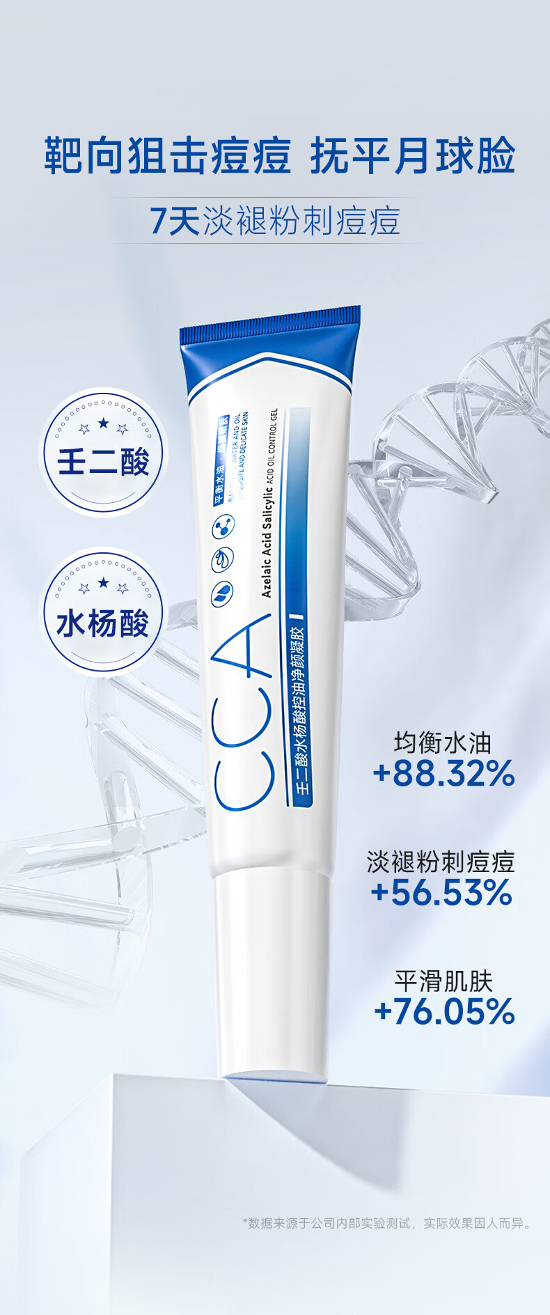COCOAMELIA1970CCA壬二酸凝胶祛痘黑头粉刺淡化痘印祛痘膏收缩毛孔男女20g CCA壬二酸凝胶