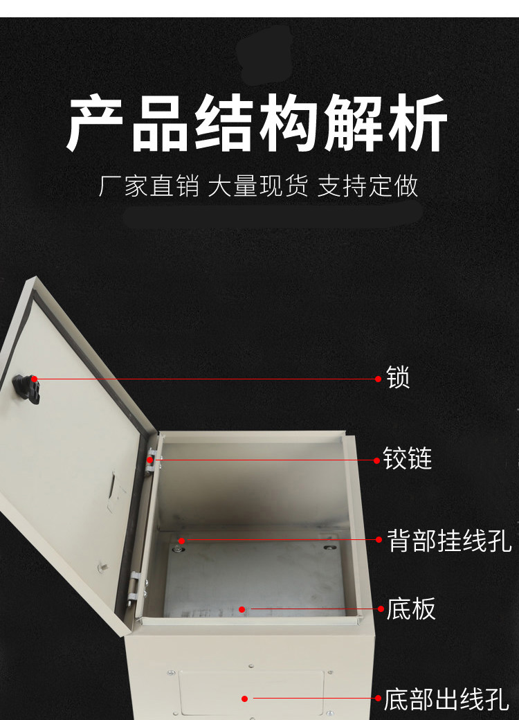 配电箱工程家用室外户内控制箱柜防雨弱电箱盒明装加厚深横基业箱竖箱