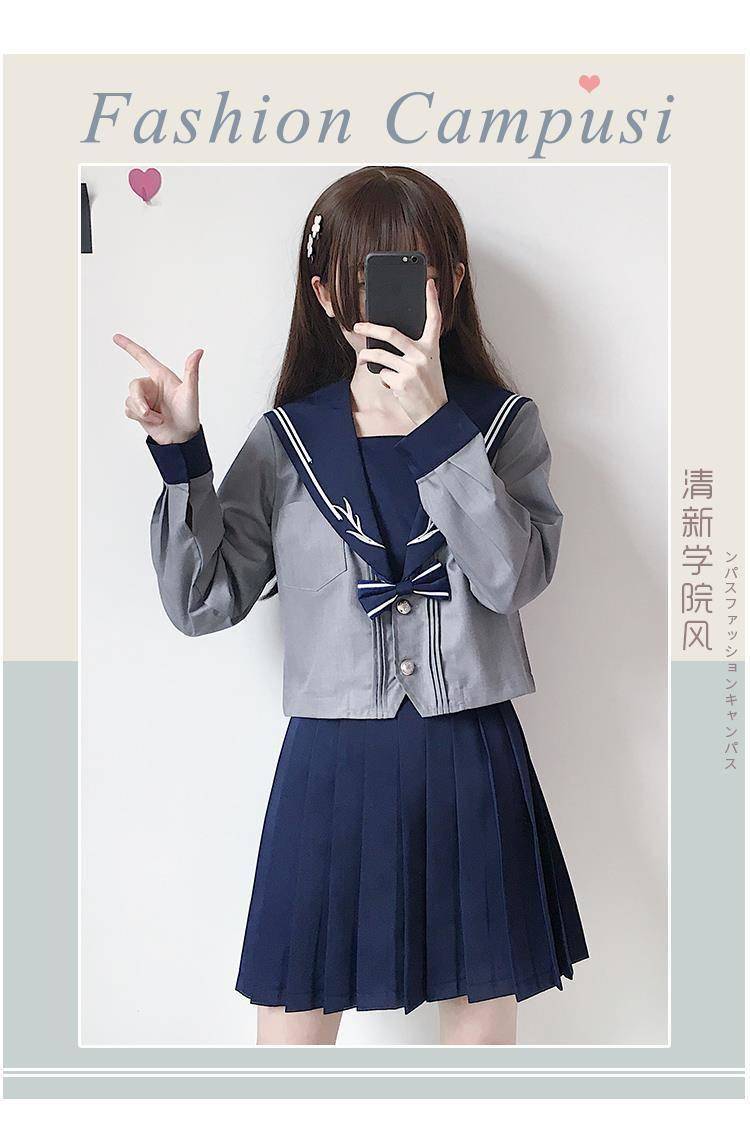 jk制服女装正统春秋日系甜美可爱软妹水手服班服学院风女学生套装班服