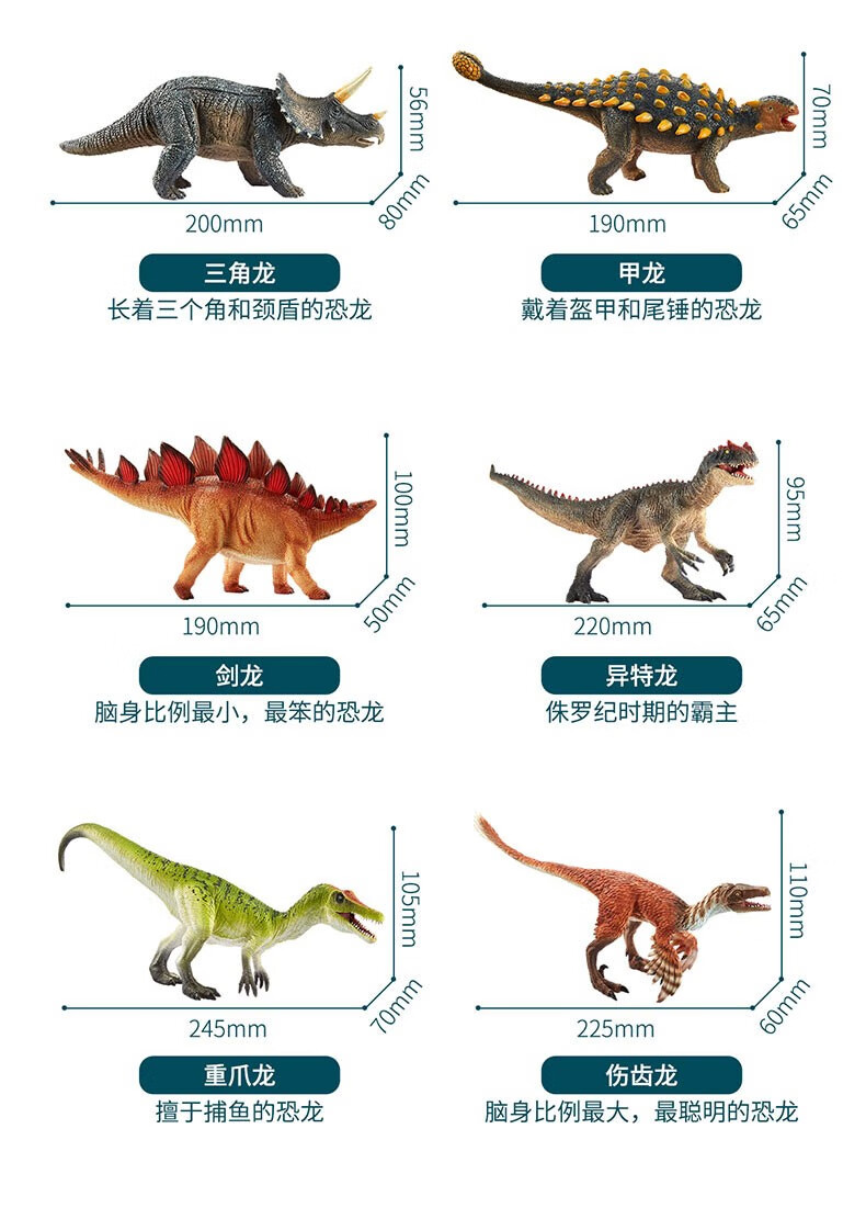 恐龙玩具马门溪龙霸王龙三角龙甲龙模型儿童动物玩偶拼装涂绘 雷龙