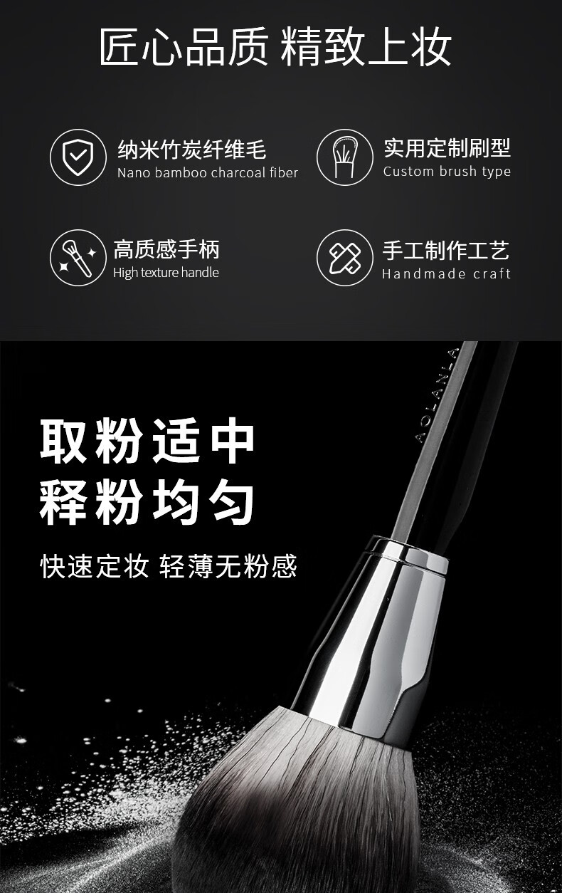 AOLANLA 美国91号大号散粉刷腮红刷蜜粉美妆刷便携式一只装化妆刷子带盖 91散粉刷