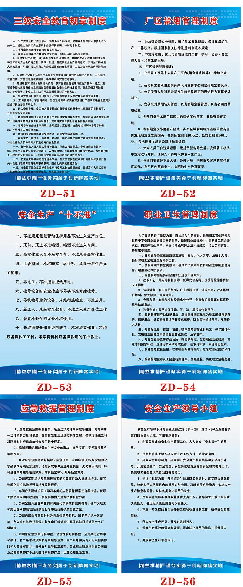 全套车间工厂仓库安全生产企业管理制度牌员工岗位职责机械操作规程