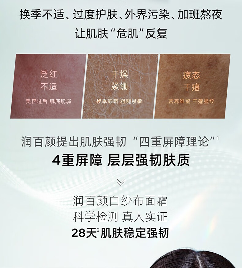 润百颜 玻尿酸屏障面霜 深层强韧肌底 送女友 屏障调理面霜30g