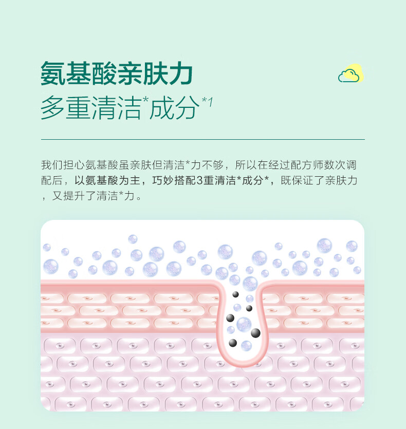 小迷糊氨基酸洗面奶洁面乳泡沫绵密男女士学生脸部清洁温和精简亲肤国货 【2支】净透泡沫洁面乳100g