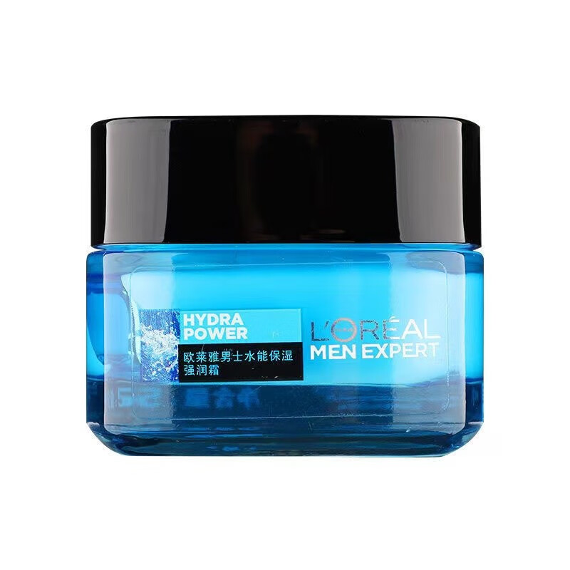 欧莱雅（LOREAL）男士水能保湿强润霜润肤霜滋润补水护肤品秋冬季护脸霜抹搽擦脸油 欧莱雅男士面霜保湿补水紧致