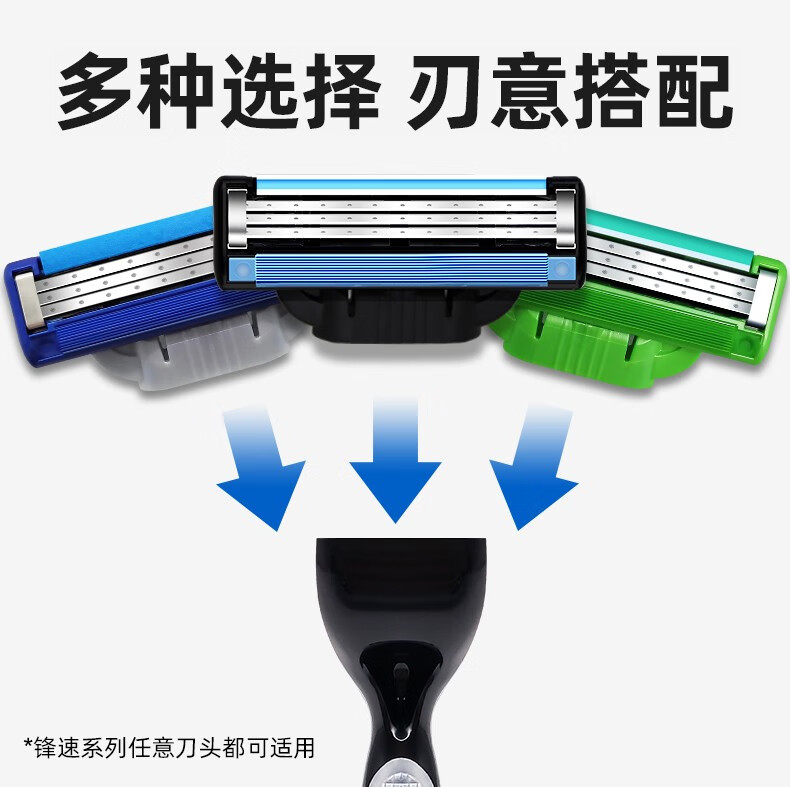吉列（Gillette） 锋速3手动剃须刀男士刮胡刀手动三层刀头原装 锋速三8刀头（无刀架，无包装）