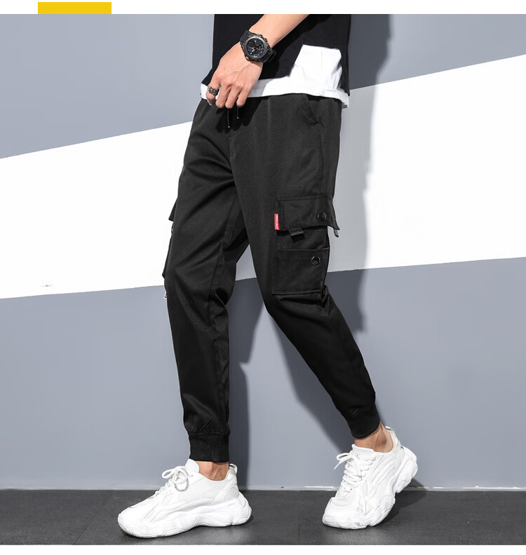 工装裤运动束脚九分裤宽松百搭潮牌春季休闲长裤 灰色 9989 xl  品牌