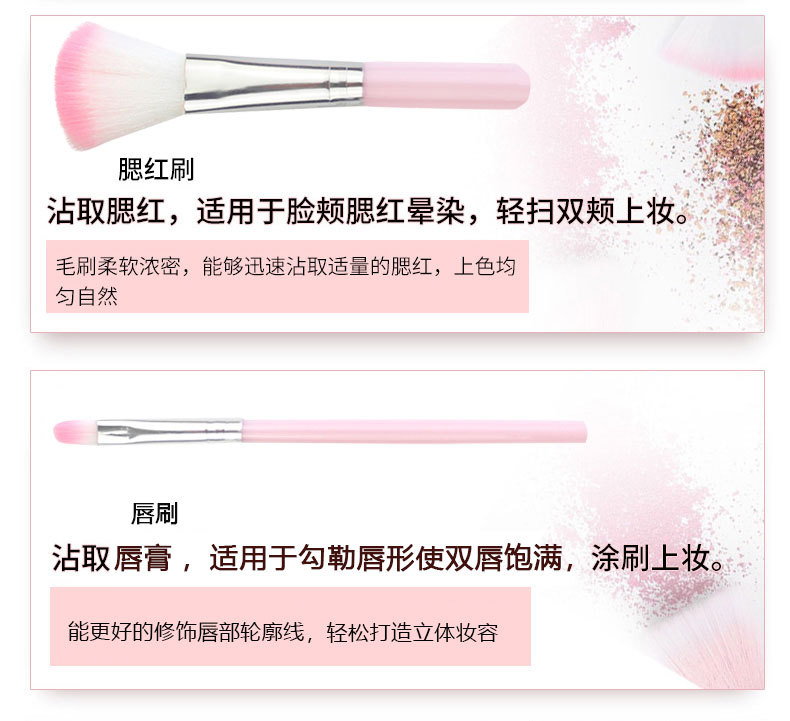 JEAN MISS【配5只套刷+眼线笔】沙漠玫瑰眼影盘套装多色化妆品腮红彩妆全套 18色眼影盘配5件套刷子+眼线笔