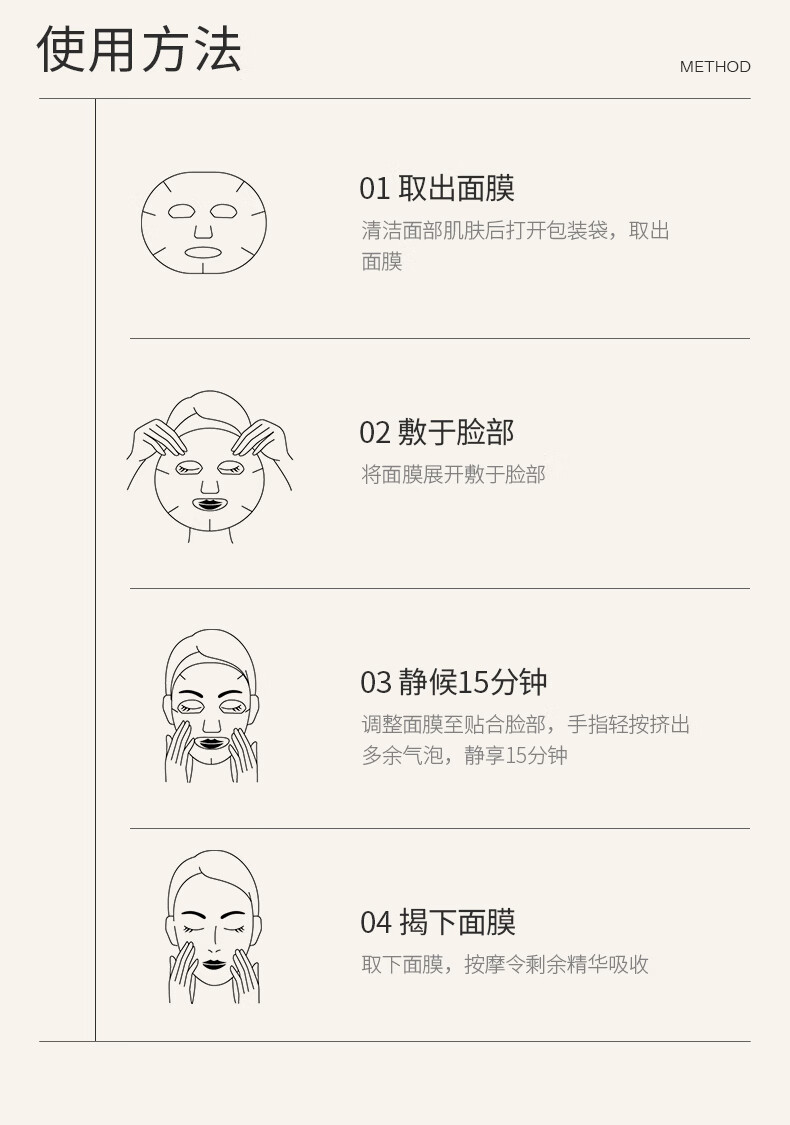 NVH 面膜 补水保湿贴片式水润肌肤男女学生用夏季清爽面部 5片装