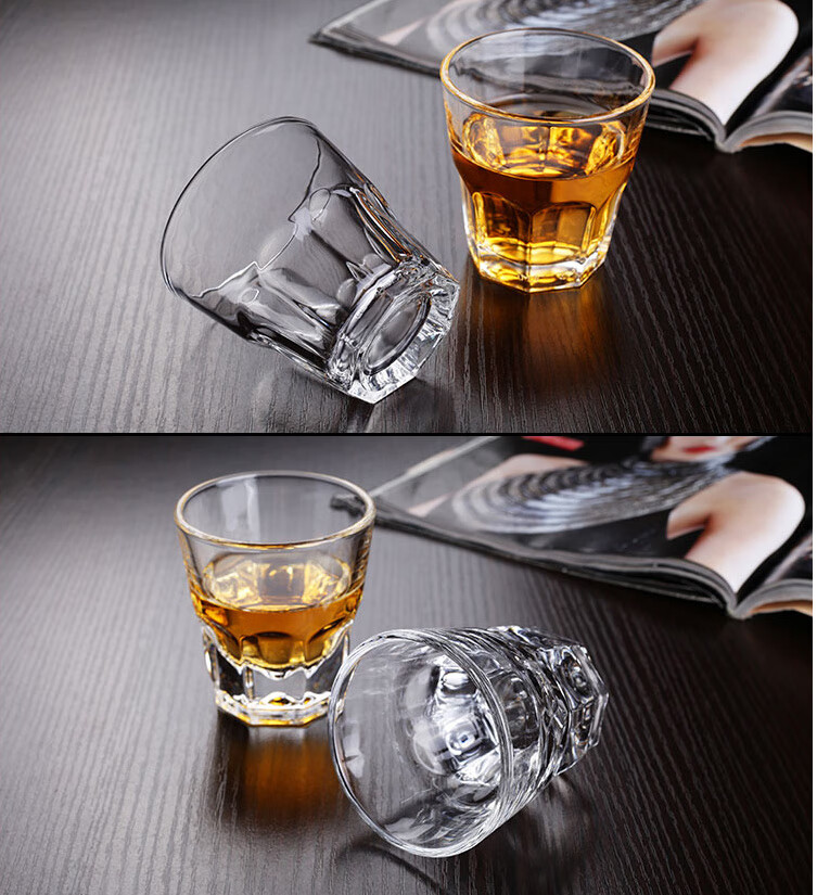 6只套装烈玻璃酒杯2两二两半3三两100ml酒吧家用酒杯酒具6号3两杯6个