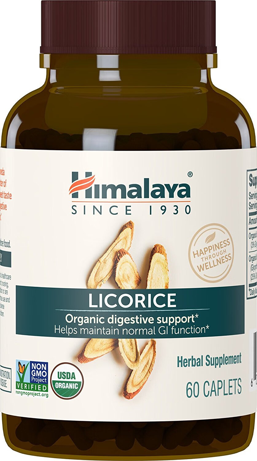 直邮himalaya licorice 有机甘草 天然抗酸缓解肠胃灼热不适60片