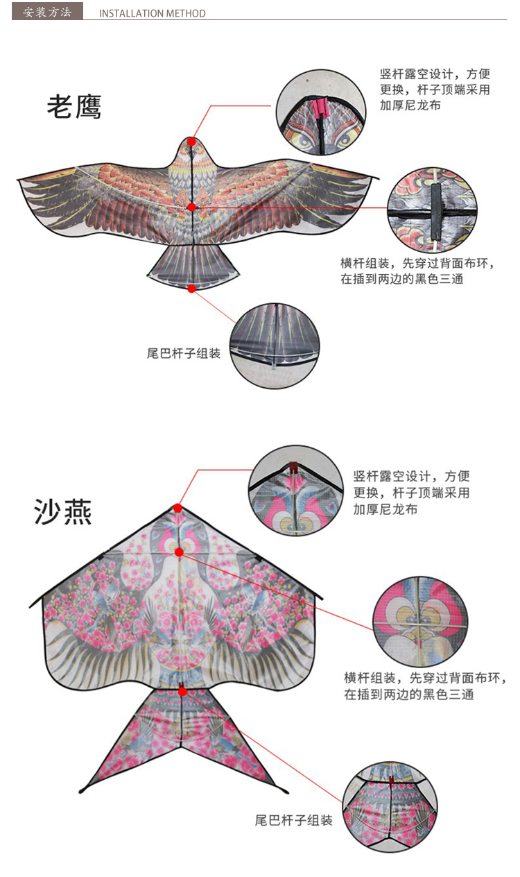 2020新款潍坊风筝卡通儿童微风易飞鹰初学者大型线轮16米索菲亚260