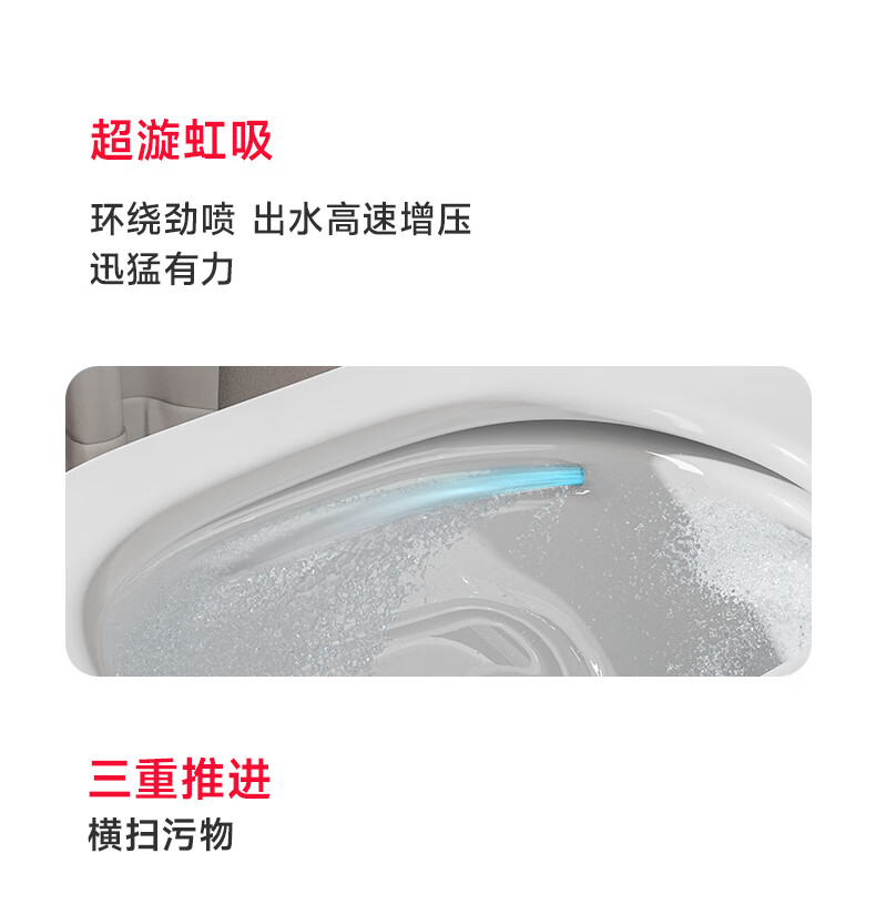 浪鲸（SSWW） 马桶坐便器 防臭家用大冲力小户型连体喷射虹吸抽水马桶盖板缓降 双重旋冲|超静音小座鲸-305坑距