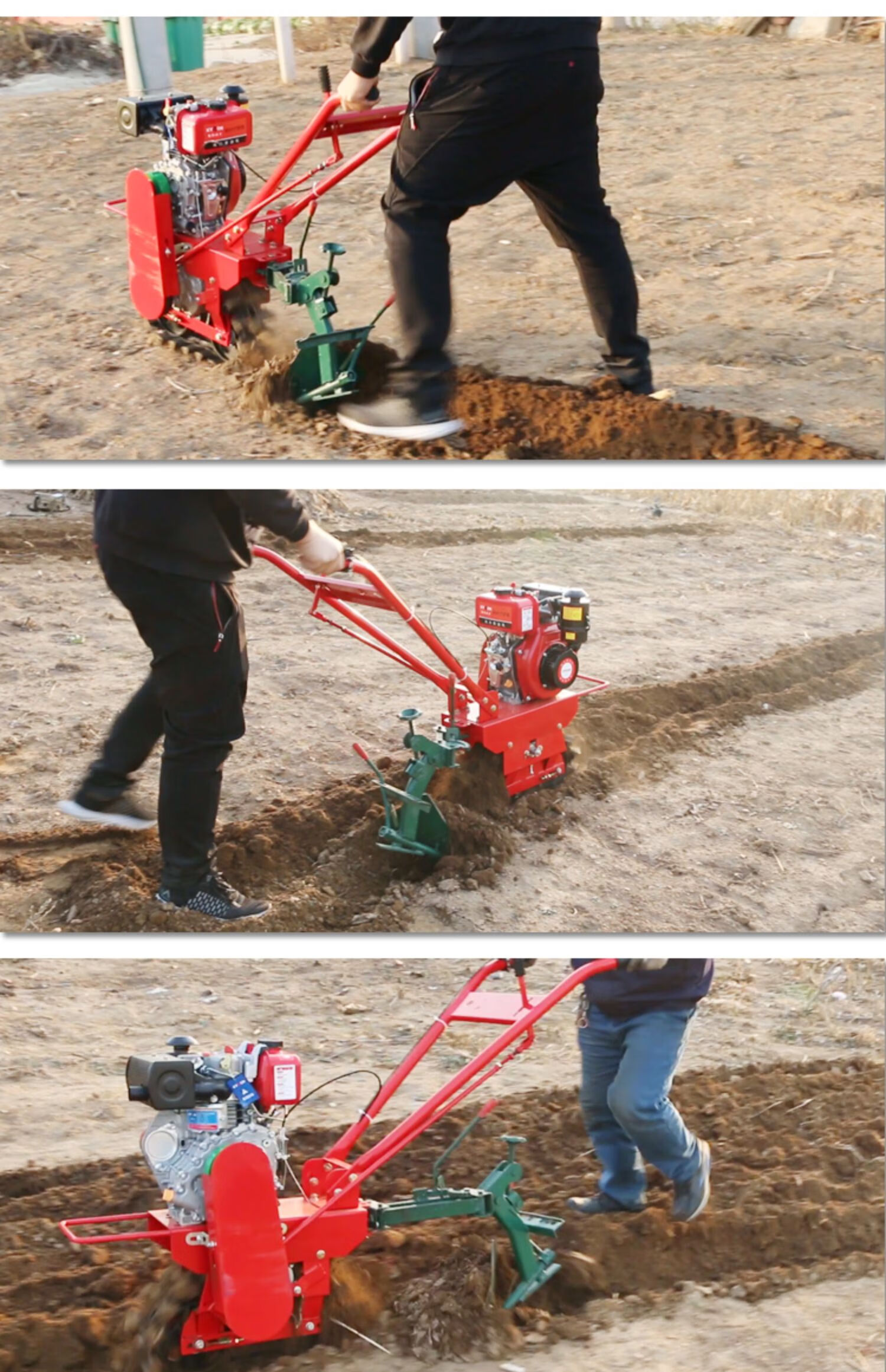 趟地机链轨式履带微耕机小型多功能独轮翻转犁地开沟机施肥播种机汽油