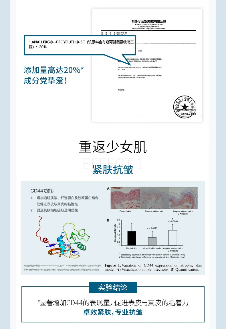 SKINO肌漾玻色因精华紧致抗皱改善细纹丰盈补水修护玻玻瓶 30ml