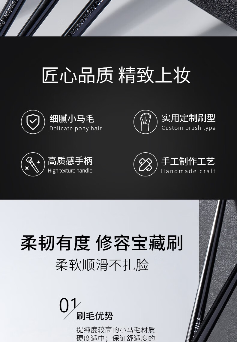 AOLANLA美国13号专业斜头鼻影刷鼻子修容刷阴影刷侧影刷便携一支装化妆刷 13# 鼻影眼影刷