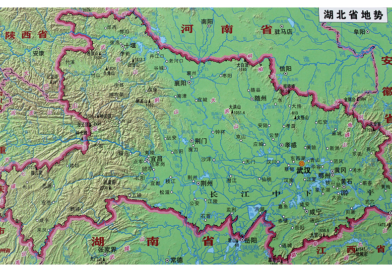 【挂绳版】2020年 湖北省地图高清政区防水挂图 1.1*0.8米