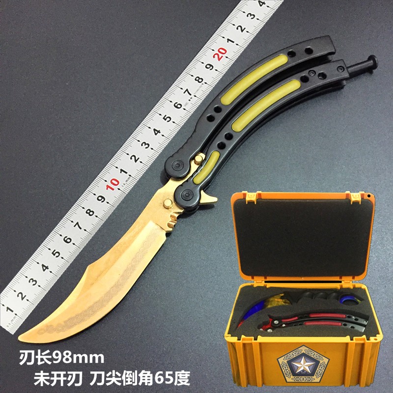 昊霞csgo刀蝴蝶甩手刀练习工具折叠训练刀户外蝴蝶耍刀爪子伽玛2号箱