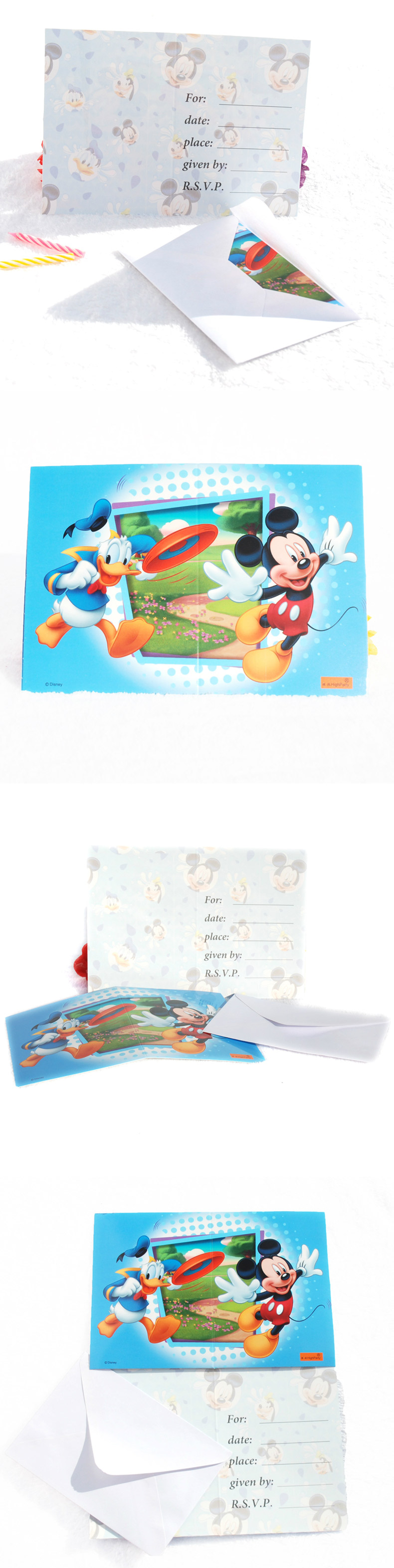 孩派HighParty生日派对//生日礼品//派对用品//生日用品//米奇主题邀请卡/6个