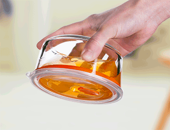 菲内克斯 钢化玻璃保鲜碗便当盒密封饭盒微波炉可用 长方形0.45l