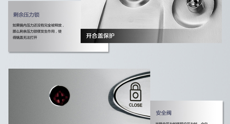 凌丰(LINKFAIR) 5.5L按钮式开合不锈钢压力锅/高压锅锅具