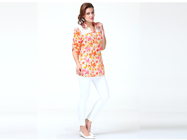 Lovers in Paris (abaparis) the code female summer wear lapel cuff in pure cotton floral casual shirt women 3844 orange XXXL pictures, price, brand platters! Elections are good character, the national distribution, so why buy now enjoy more preferential! Health
