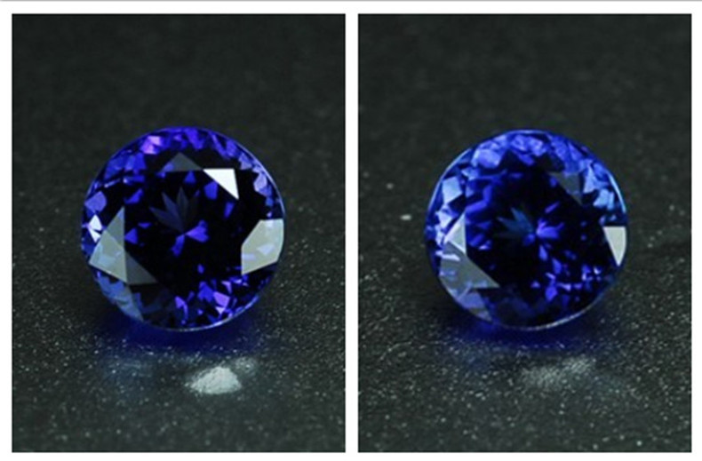 宝石裸石彩宝坦桑蓝宝石圆形可镶嵌可加工亮闪透深邃粉融石头 圆形