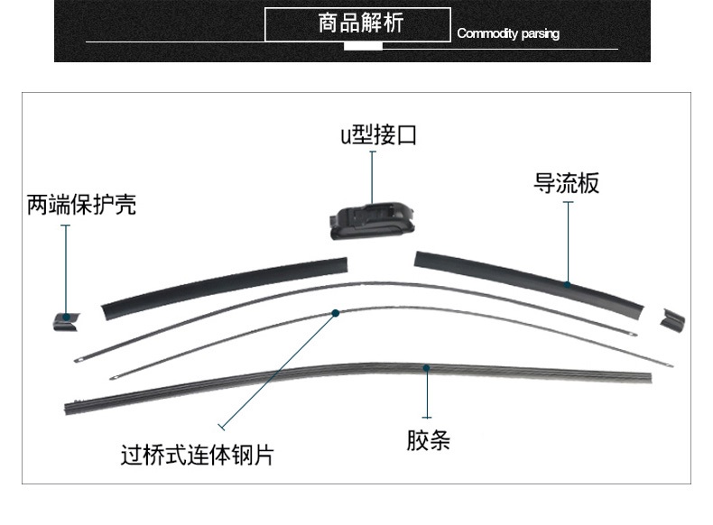 ga3sga5ga6传祺gs5前后无骨雨刷胶条片原装 传祺ga511年至今燕尾16 24