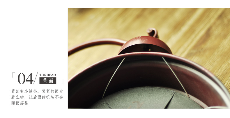 时光巴士 复古静音石英钟简约时钟创意座钟做旧铁艺 JY-5-WH