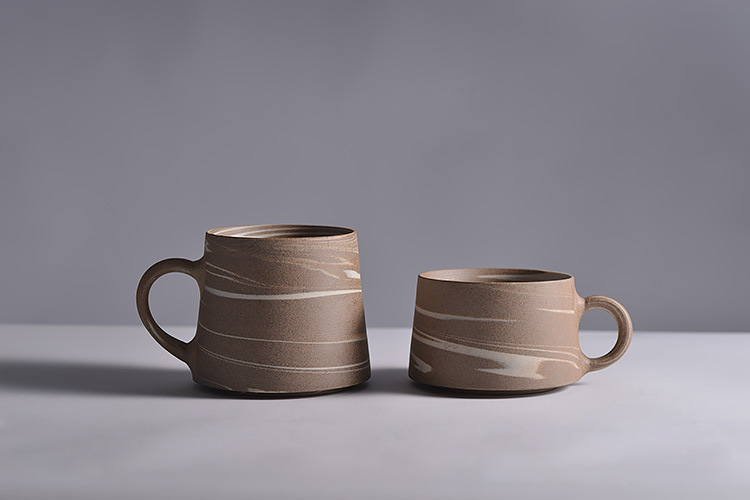 手工陶瓷杯|原来是泥手工陶瓷杯 日式甜美白云