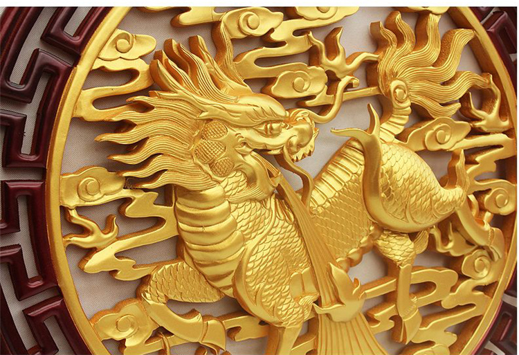 
                                                                                罗诗玛诺 东阳木雕挂屏麒麟挂件工艺品 乔迁搬家礼品壁挂中式玄关家居装饰品 客厅茶室圆形木雕挂屏 麒麟祥瑞                