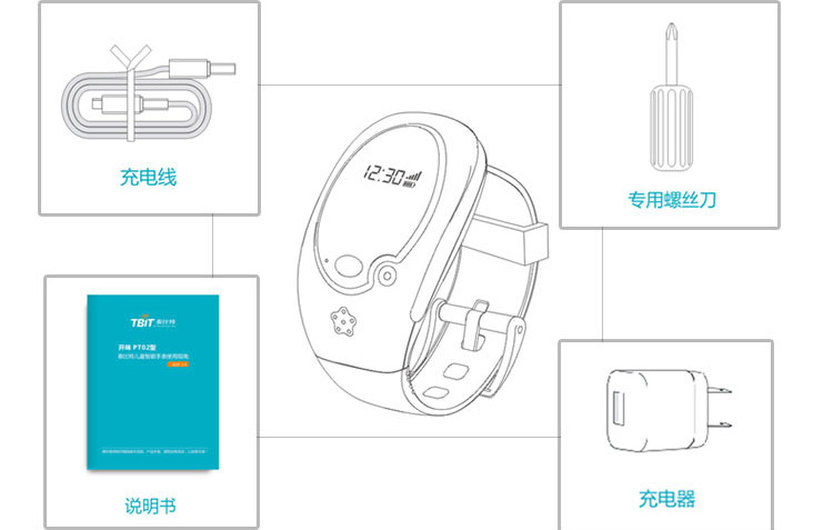 泰比特 儿童智能手表gps定位手环 微信绑定 围栏追踪防丢腕表 孩子