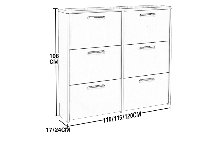 超薄鞋柜翻斗多功能阳台储物柜大容量实木简约现代门厅柜烤漆鞋柜 6门