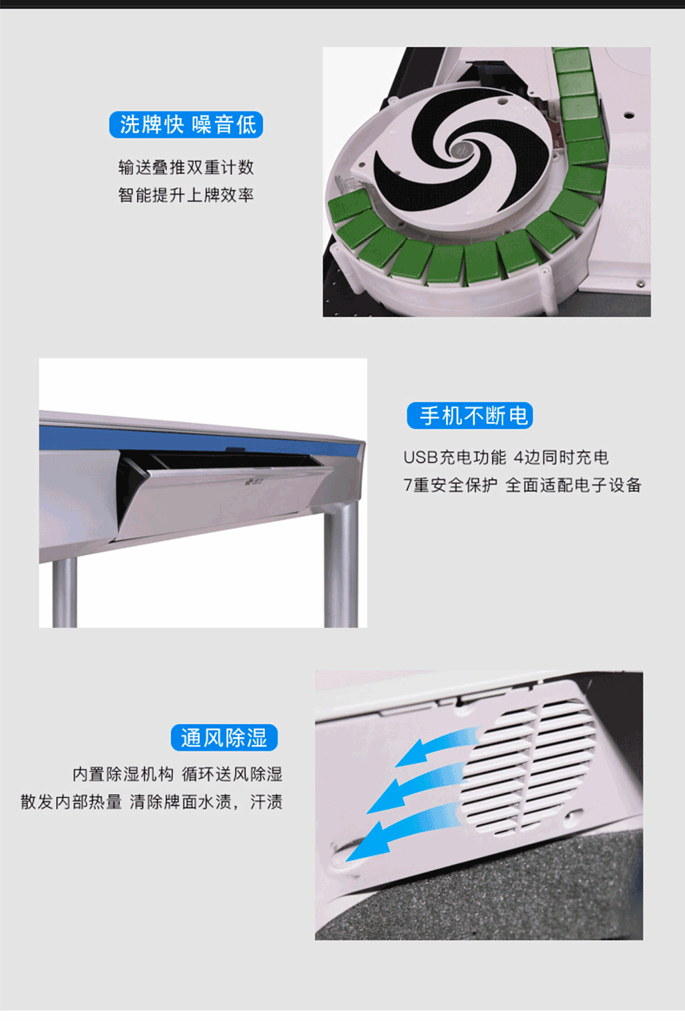 雀友(treyo)全自动麻将机棋牌桌餐桌两用四口机斜上牌