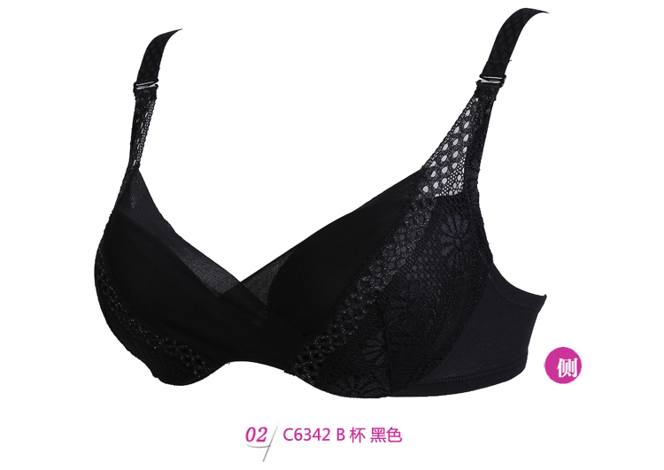 多彩多姿<em>品牌文胸</em> 小杯聚拢蕾丝边深v性感女士