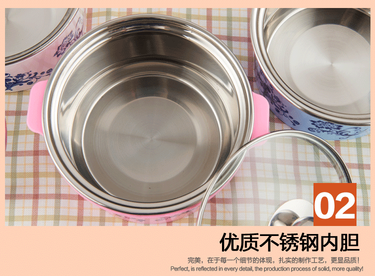 博尔乐 可分体防烫塑料框不锈钢涮涮锅18cm/单人迷你小火锅汤锅/电磁炉专用锅 粉色