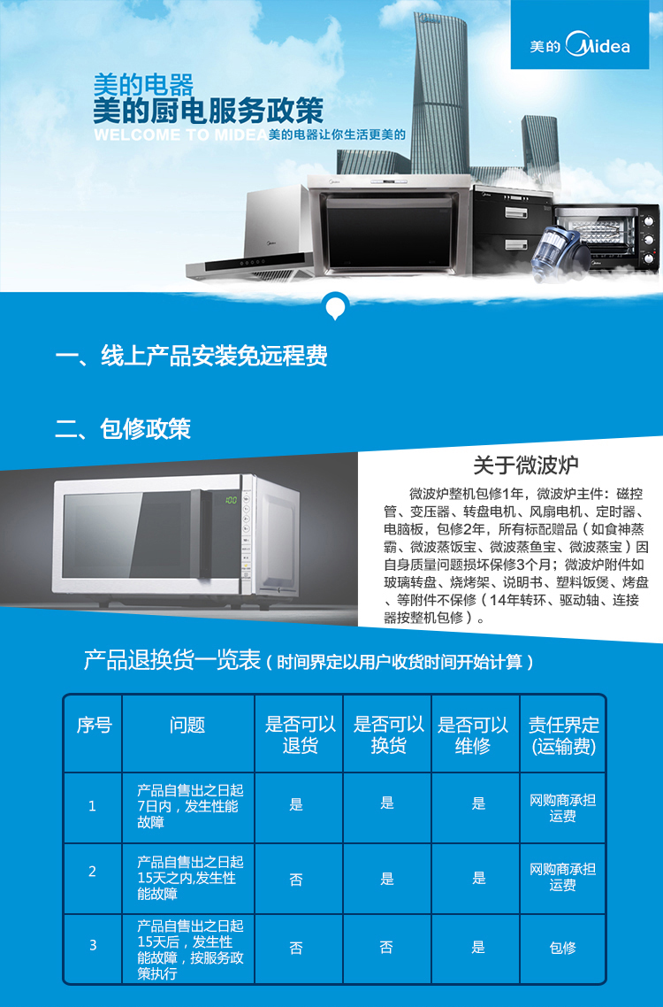 美的（Midea）M3-L202A 20L 微波炉 语音菜单