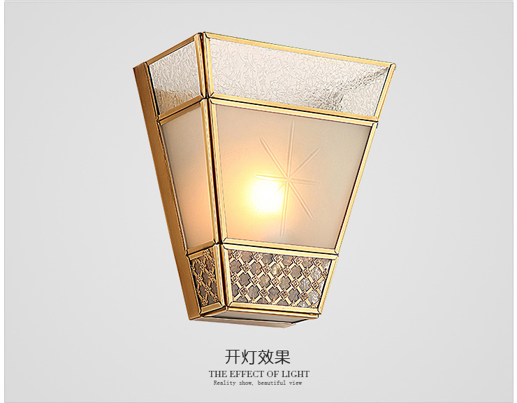 蒙特丽 客餐厅卧过道壁灯TBX1 美式乡村全铜灯具 (B) 型号TB51_26*18cm