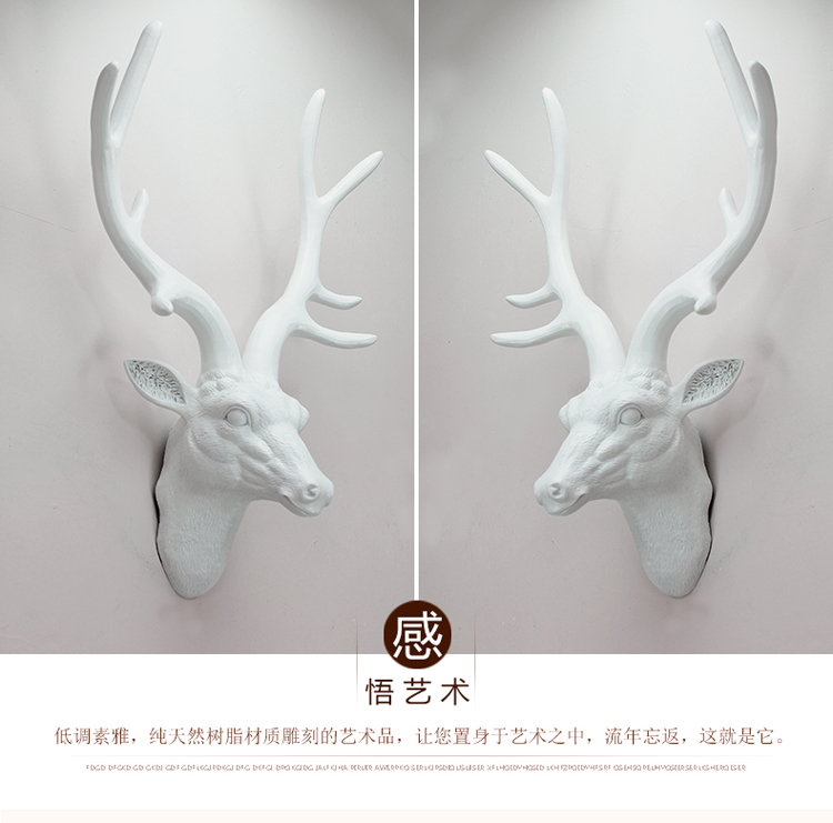 
                                                            欣润 仿真麋鹿头壁挂装饰品 欧式创意家居树脂客厅复古墙壁饰酒吧工艺品动物挂件 CR-110黑色+金色小鹿头壁挂                