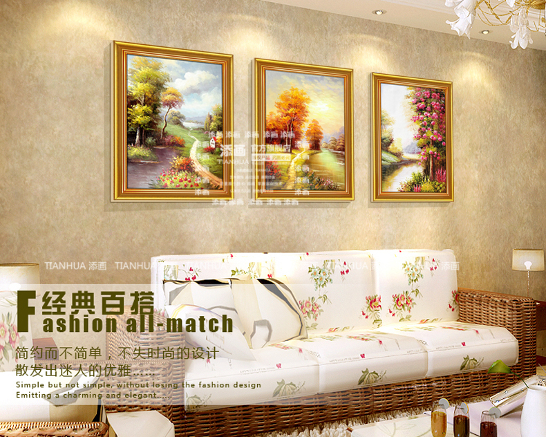 
                                        添画 手绘装饰油画客厅玄关挂画现代简欧风景油画 走廊壁画 A1 70*100CM                