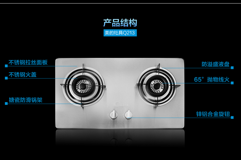 美的（Midea）DJ103S JZY-Q213侧吸抽油烟机 燃气灶具烟灶套餐 液化气