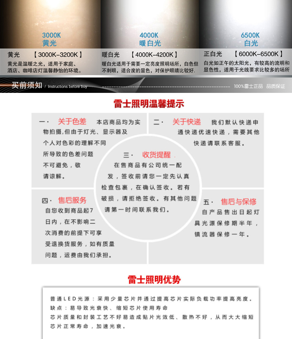 雷士照明NVC LED筒灯射灯 一体化防雾护眼天花灯具 过道客厅吊顶灯 911系列 91125开孔75白光3W