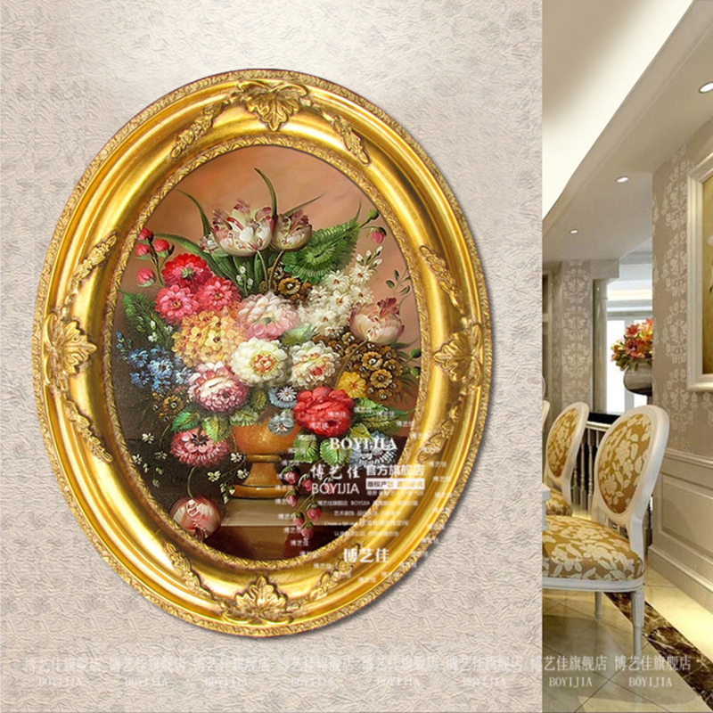 博艺佳 欧式高档挂画别墅酒店家居玄关壁炉餐厅装饰画尊贵金箔框 A1 45*55cm