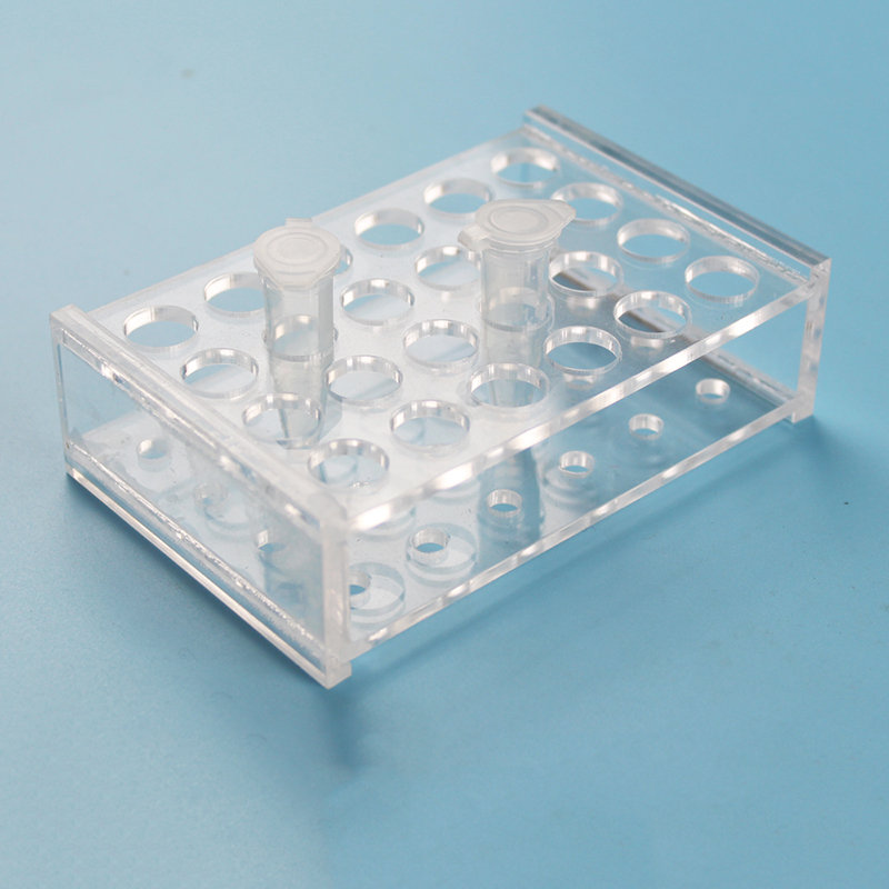 品名:有机玻璃离心管架 规格:7ml 24孔 材质:有机玻璃 特征:方便