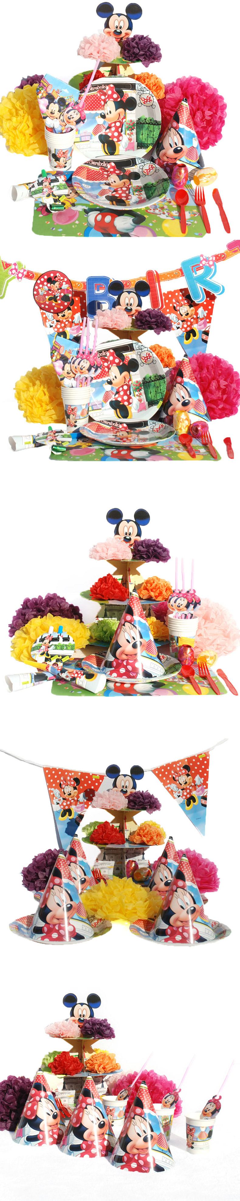 孩派HighParty生日派对用品/生日聚会用品/儿童生日用品/米妮Minnie6人基本装