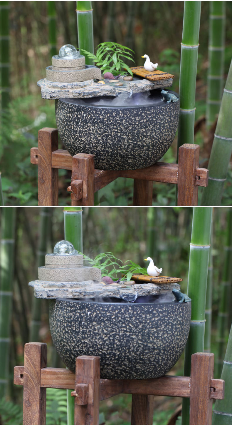匠心坊 流水摆件时来运转 装饰工艺品水景喷泉风水球客厅流水器